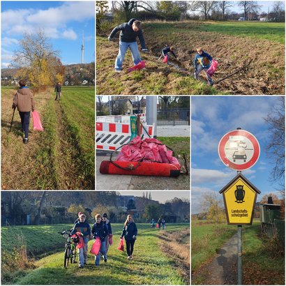 Müllsammeln an den Elbwiesen