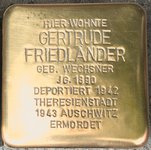 Stolperstein Gertrude Friedländer